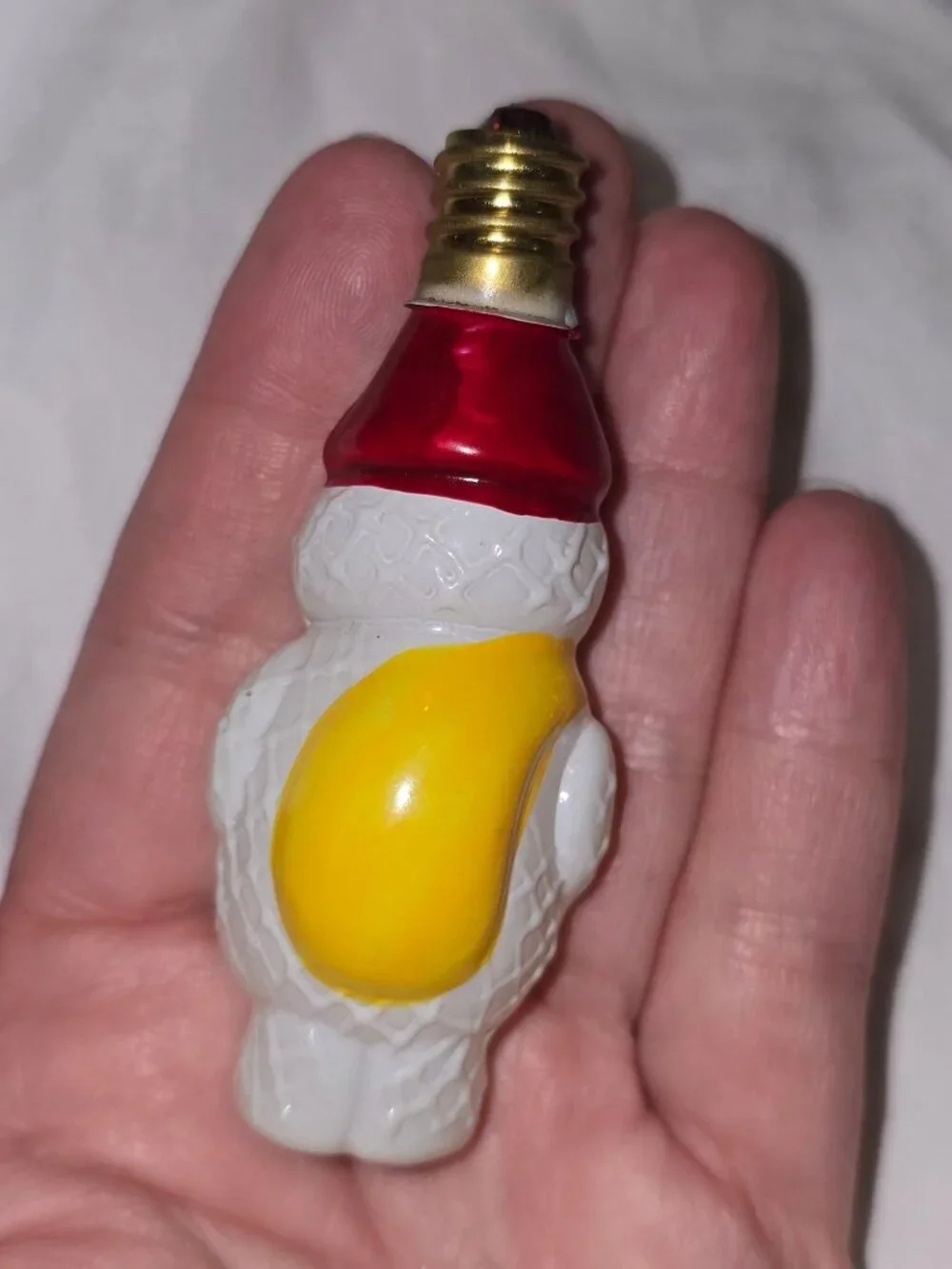 Set of 7 Vintage Milk Glass Christmas Light Bulbs - Santa, Snowman Untested